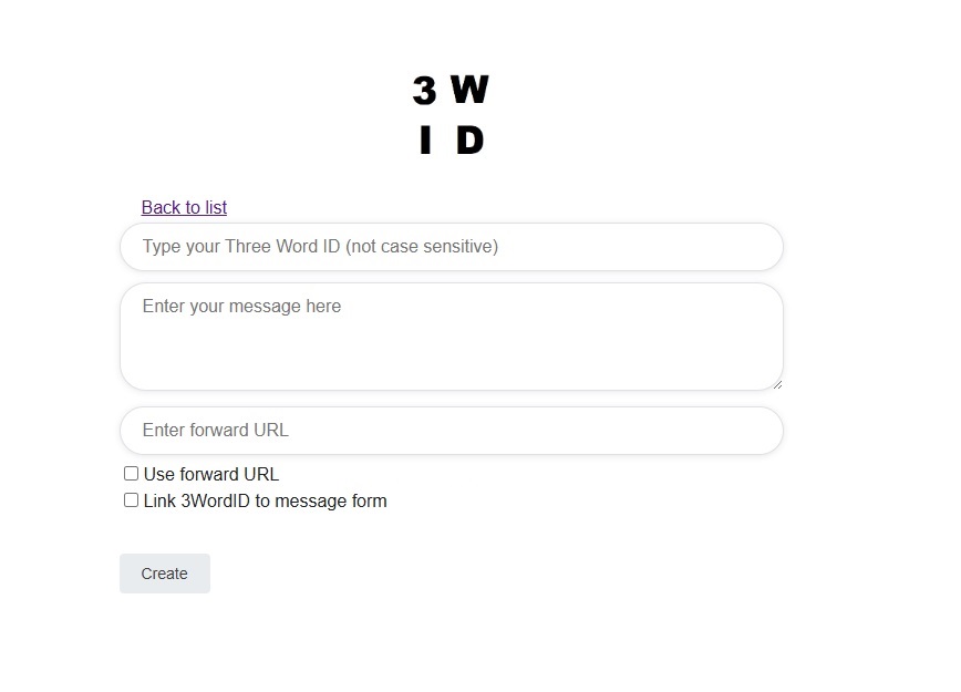Create 3WordID Form